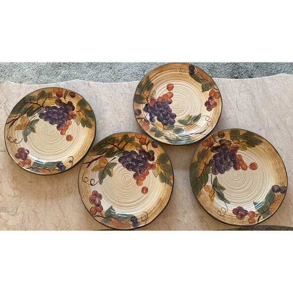 4 Certified International Tuscany Pamela Gladding Dinner Plates 11 1/4" Vintage - Picture 3 of 6